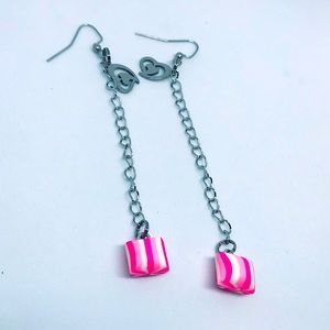 Pink Polymer Clay Stainless Handmade Earrings Handcrafted Custom Barbiecore NEW